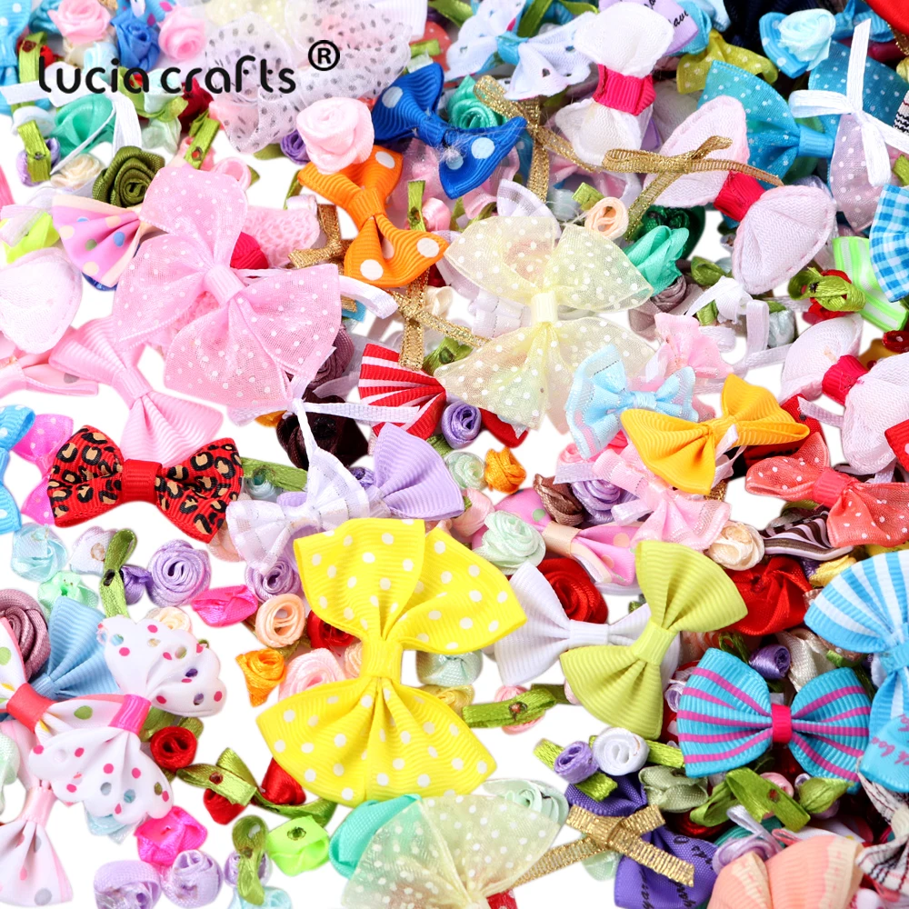 Lucia crafts 10 г/лот мини лента с принтом бант для питомца ремесло Сделай Сам свадебный