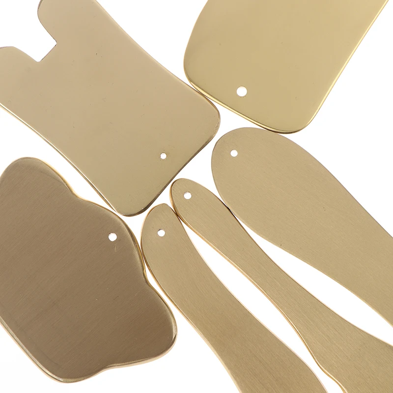 Copper Guasha Scraping Massage Scraper Face Massager Acupuncture Gua Sha Board Acupoint Facial Body Acupuncture Pressure Therapy