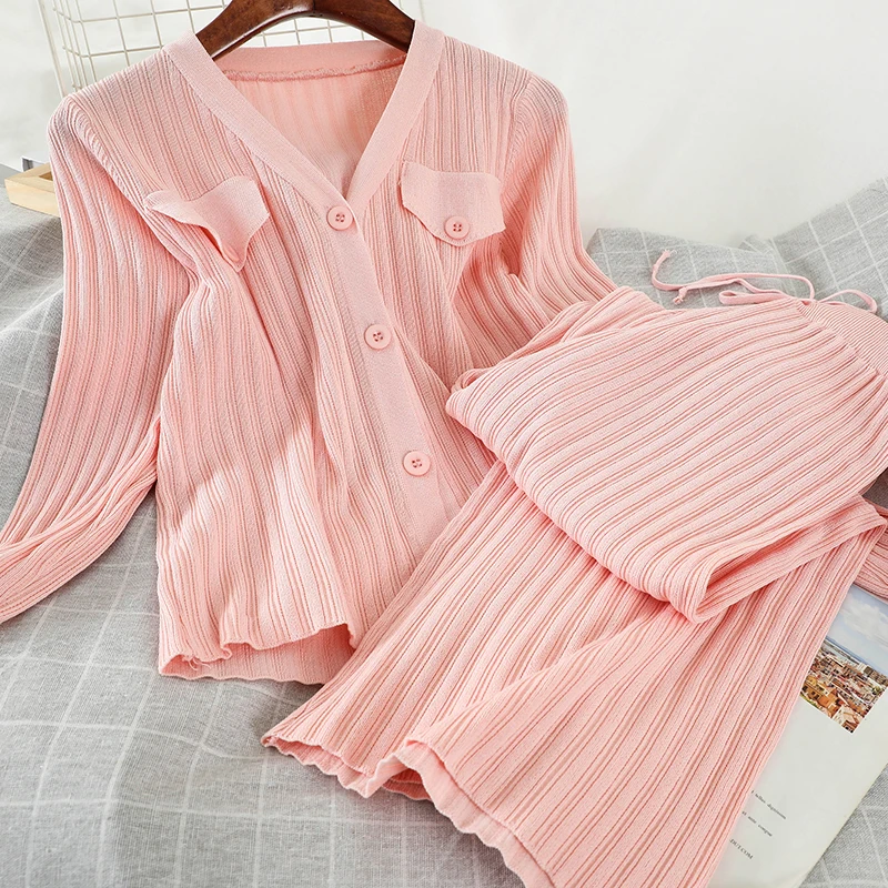 JoinYouth трикотажные однотонные Женский комплект 2 шт. 2020 весенние универсальные