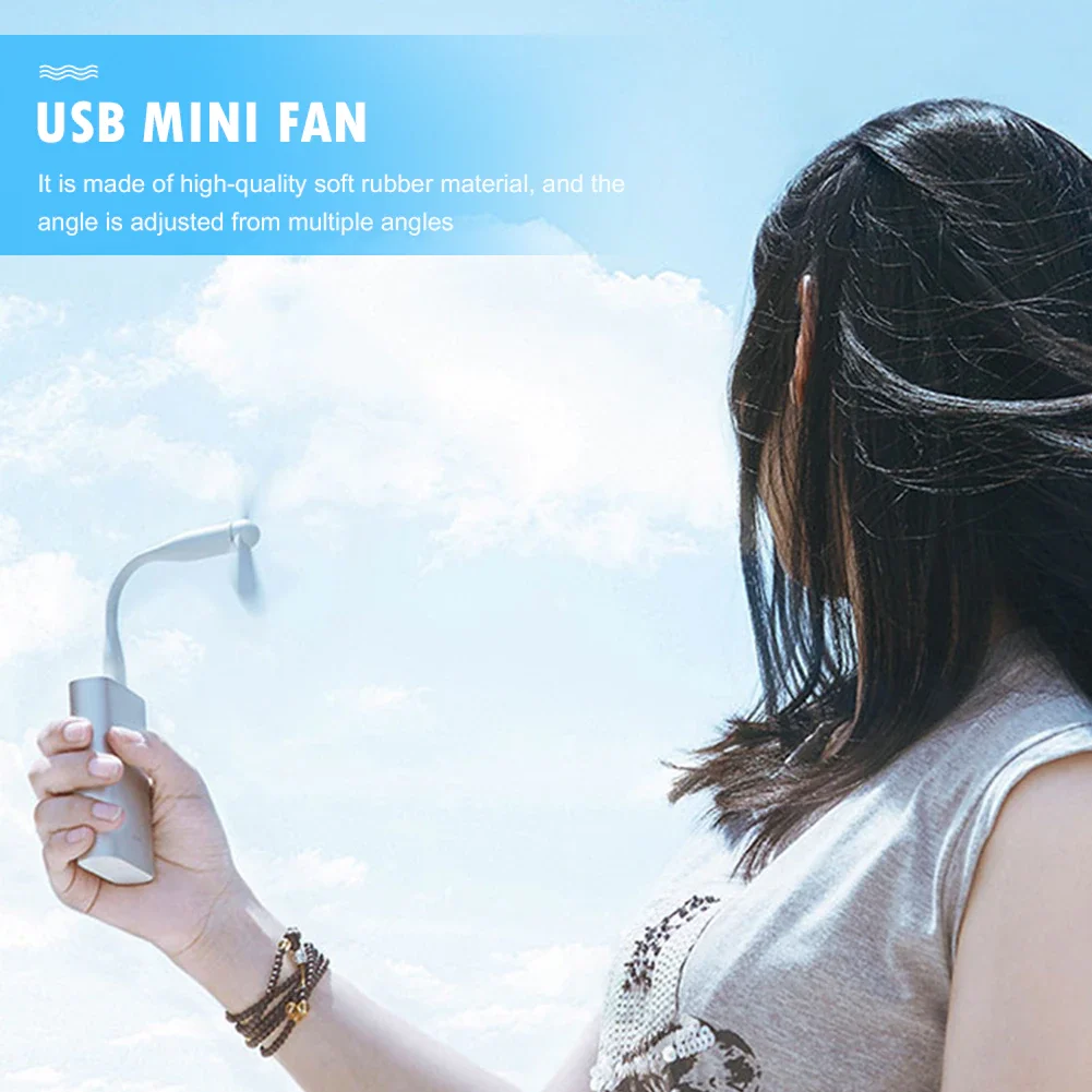 

Mini Flexible Bendable USB Fan USB Gadgets hand fan night light For Power Bank PC for Laptop