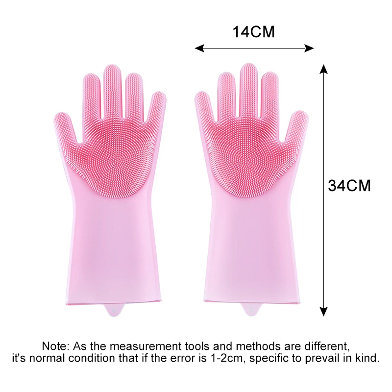 

1 Pair Dishwashing Cleaning Gloves Magic Silicone Rubber Dish Washing Glove for Household Scrubber Kitchen Cleaning Tools Scrub