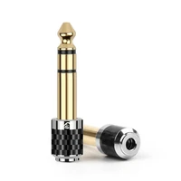 6 35mm 14 male to 3 5mm 18 female plug 6 3 adapter jack carbon fiber gold plated speakon connector audio earphone converter