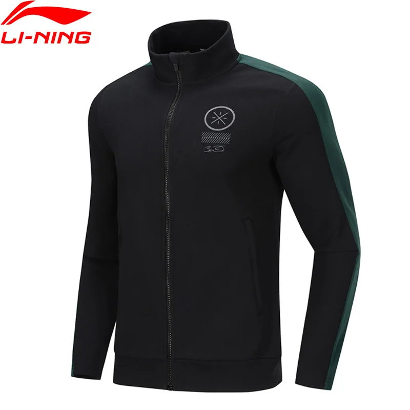 Li-Ning Мужская серия WADE спортивный свитер, обычный крой 72% хлопок 28% полиэстер карманы Подкладка удобные спортивные пальто AWDP499 MWW1603