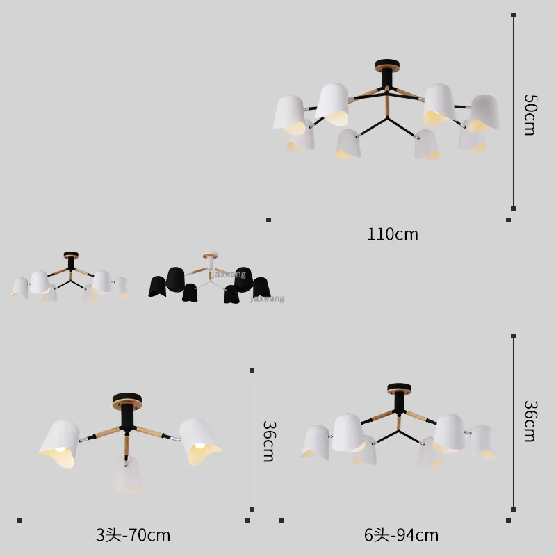 Modern LED Chandelier Lustre Solid Wood Light Fixtures Dining Room Creative Luminaire Living Decoration Lighting | Освещение