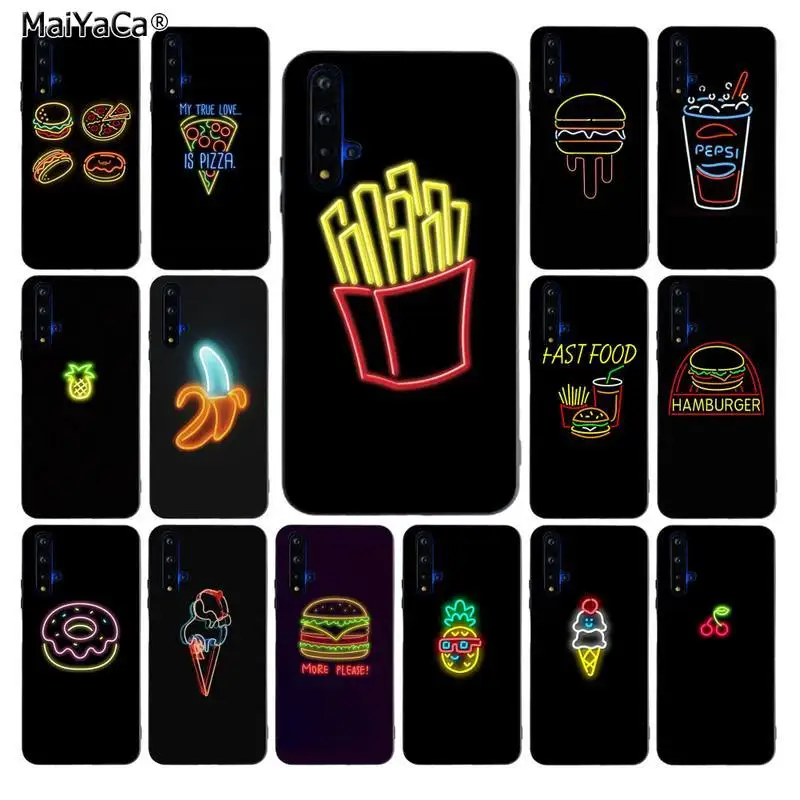 Фон для телефона MaiYaCa флуоресцентная еда банан фри бургер чехол huawei nova 2 i 2plus 2s 3i 3e 4