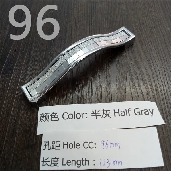 CC 96mm Half Gray 96 мм/128 мм/160 мм черные красные туфли с серебряными кристаллами ручки Кухня круглые ручки для шкафа; на ящики тянет комод дверные ручки для шкафа - Цвет: CC 96mm Half Gray