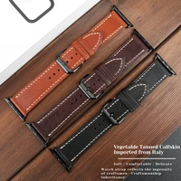 cowhide leather band for apple watch 6 5 4 se band business leather bracelet 44mm 42mm 40mm 38mm strap for iwatch series 3 2 1