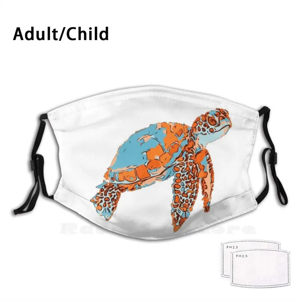 

Abstract Sea Turtle Adult Kids Anti Dust Filter Diy Mask Turtle Ocean Sea Turtle Sea Beach Green Animal Blue Water Animals Cute