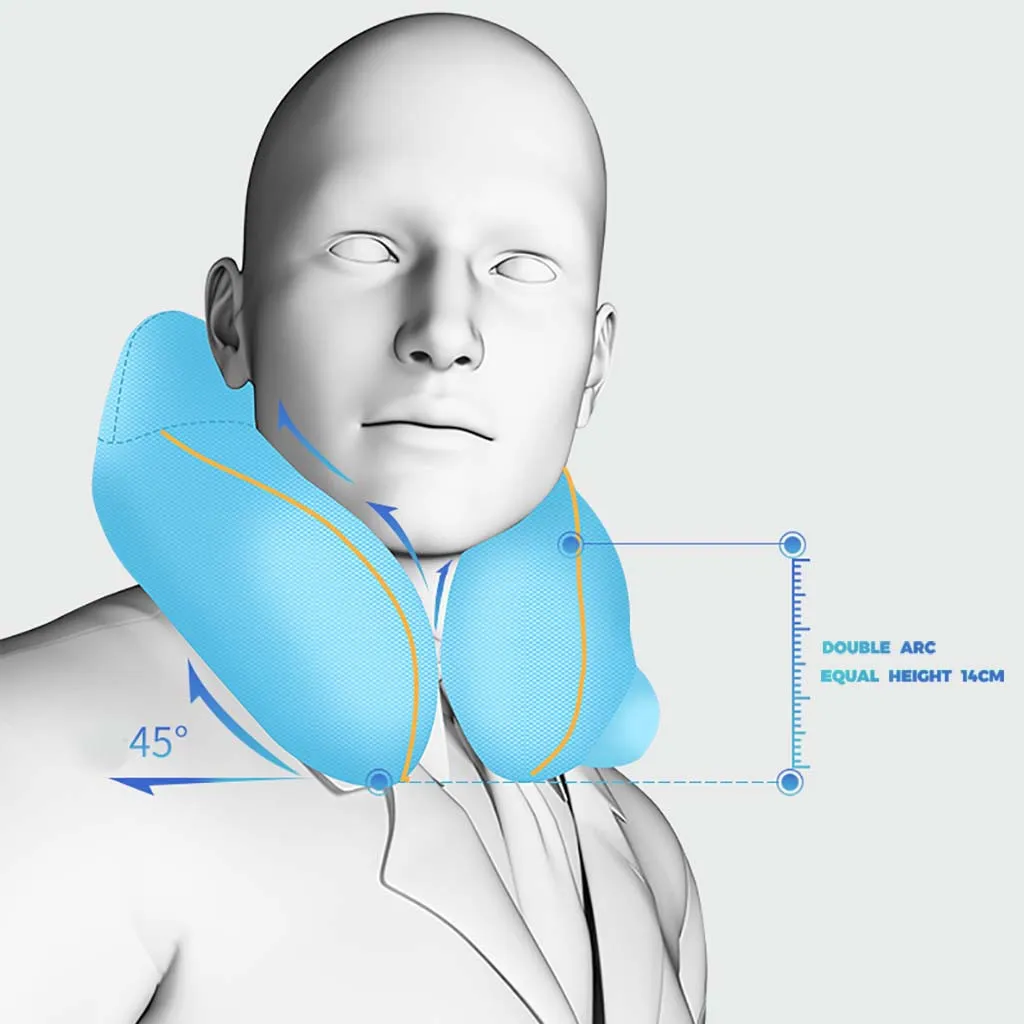 Inflatable U Shape Neck Cushion Travel Pillow Air Cushion Self-inflating Button Travel Neck Pillow Inflatable Airplane Pillow