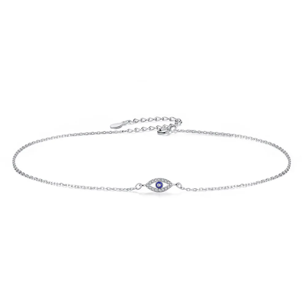 

ZEMIOR 925 Sterling Silver For Fine Jewelry Bracelet Evil Cubic Zirconia Eye Shiny Bracelet Valentine's Charm Women Gift