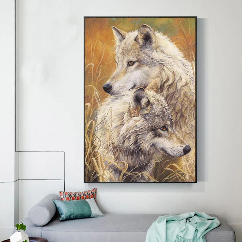 

Simple Wolf Diamond Painting Animals Tools Full Drill Diamond Painting Accessories Tableau Diamant Sewing Supplies DE50TZ