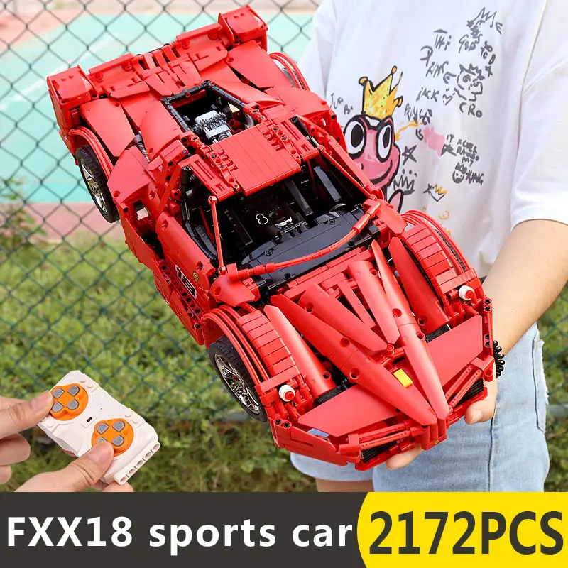 Новый RC автомобиль MOC 5889 красный гоночный спортивный комплект модель для детей