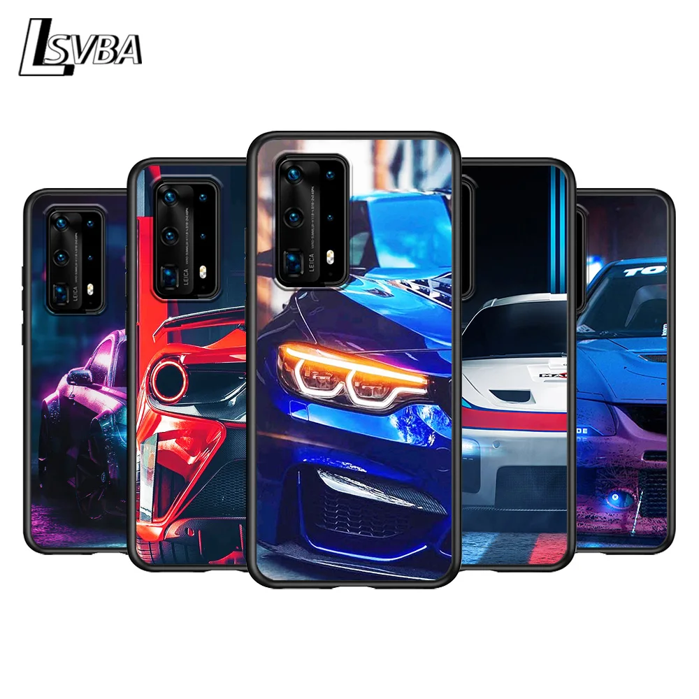 

Luxury Car Line Art For Huawei P Smasrt 2018 2019 2020 2021 Smart S/Z Smart Plus Smart Pro Black Cover Silicone Soft Phone Case