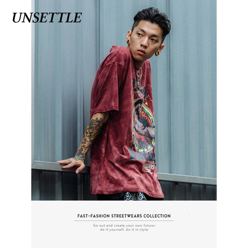 Футболка мужская с принтом тай-дай уличная одежда в стиле хип-хоп Повседневная