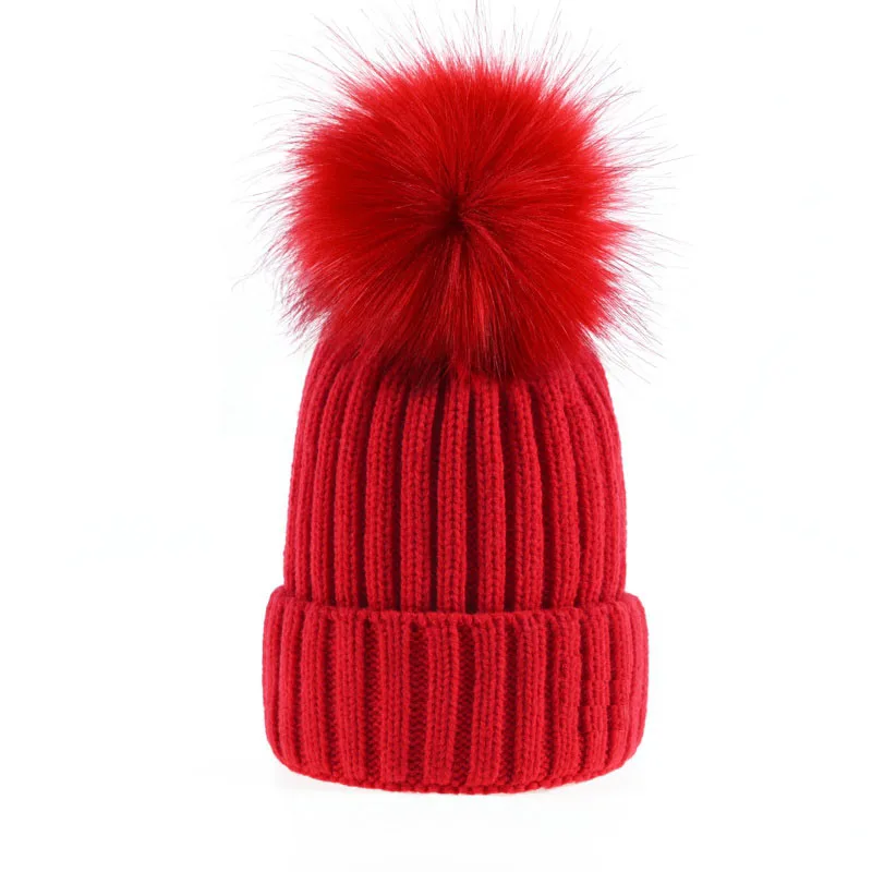 

beanie Hat Winter caps Hats Women men bonnet Thicken Beanies with Real Raccoon Fur Pompoms Warm Girl Cap snapback pompon