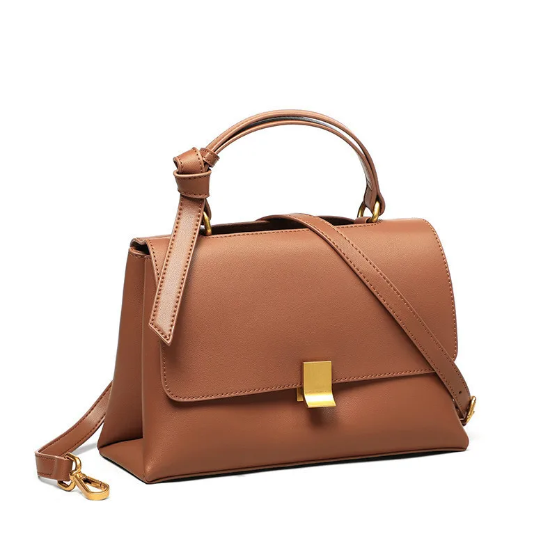 

2021 New oblique bag hundred insTote bag spring and summer niche fashion leather women's bag