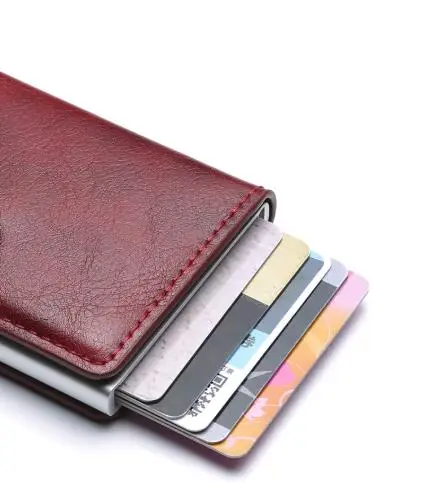 RFID Блокировка Мужской кредитный держатель для карт Кожаный кошелёк для банковских карт чехол Визитница защитный кошелек для женщин 008124