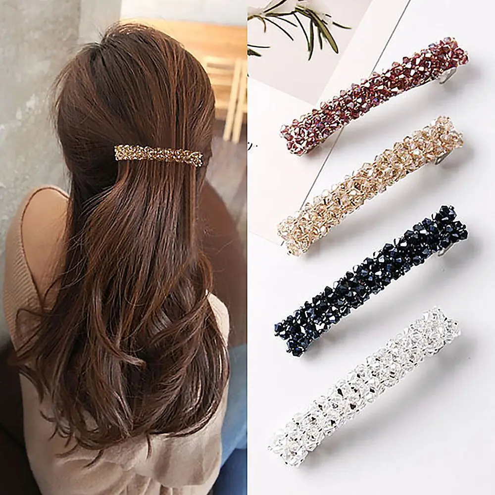 

4PCS Elegant Women Girls Hair Accessories Diamond Hair Clips Hairpins Geometric Crystal