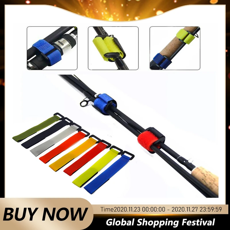 

Fishing Rod Straps Anti-tie Fishing Rod Binding Tied Nylon Button Strap Outdoor Fishing Gear Accessories Fishing Tools Sports