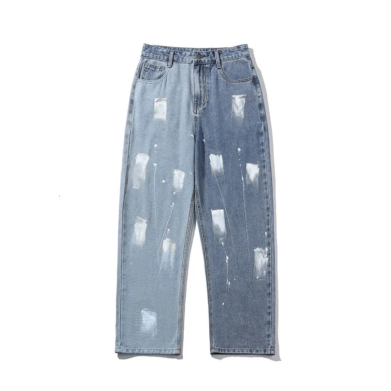 

Autumn Cotton Graffiti Jeans Men's Fashion Casual Wide-leg Jeans Mens Streetwear Loose Hip-hop Straight Denim Trousers Men M-5XL