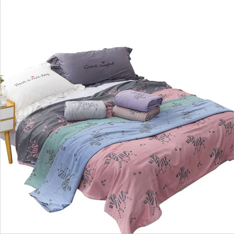 

150*200CM Kids Blanket Adults Muslin Cotton 2 Layers Cover Blanket Children Soft Thick Summer Autumn Receiving Bedding