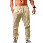 2021 Новые повседневные мужские хлопковые льняные брюки мужские летние свободные дышащие однотонные Цвет льняные брюки фитнес уличная M-2XL