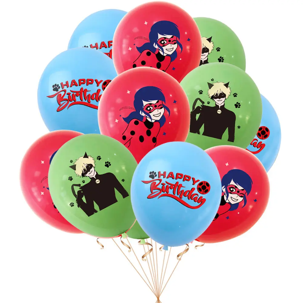 ladybug miraculoused Cartoon Girl Black Cat Balloons Cake Topper Happy Birthday Party Room Decoration Kids Best Gifts | Игрушки и хобби