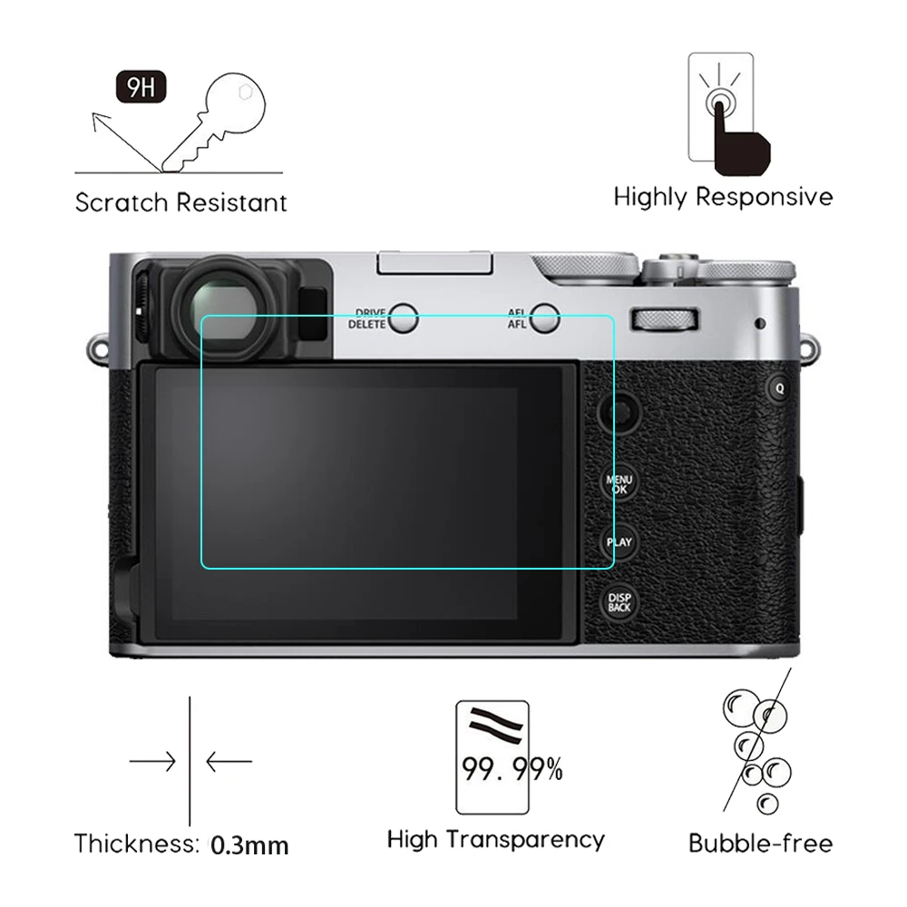 2 шт./упаковка защитная пленка для цифровой камеры FUJI Fujifilm X100V закаленное стекло с