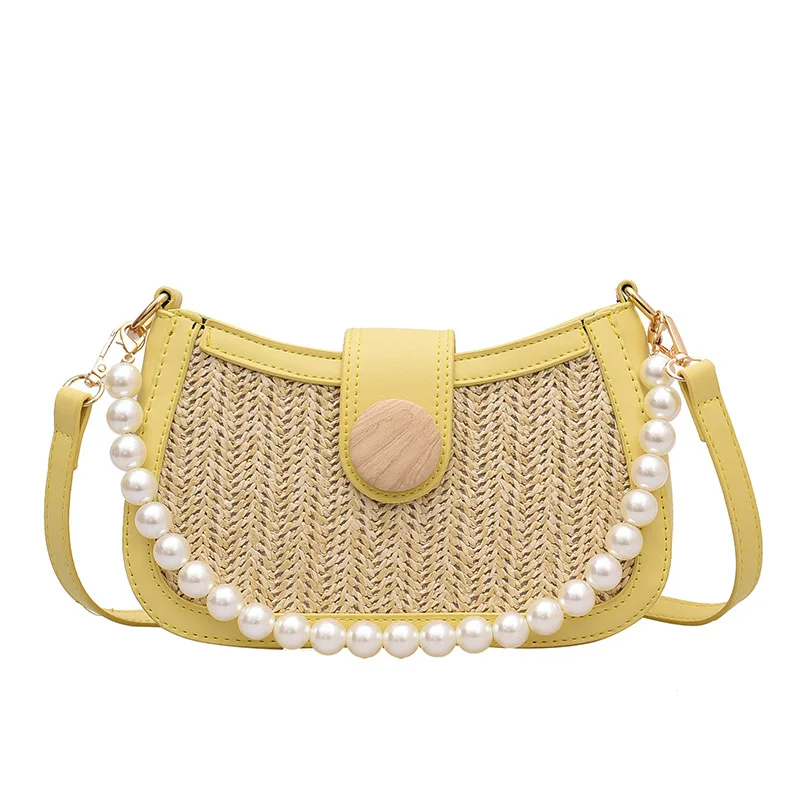 

High-quality Straw Woven Bag Women's Summer 2021 New Trendy Fashion One-shoulder Underarm Bag Western-style Woven Messenger Bag