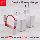 Оригинальный адаптер питания Oneplus Warp Charge 65 Вт, Европейское быстрое зарядное устройство 65 Вт, кабель Type C в Type C One Plus 9 pro 9R 8T 8 nord n100