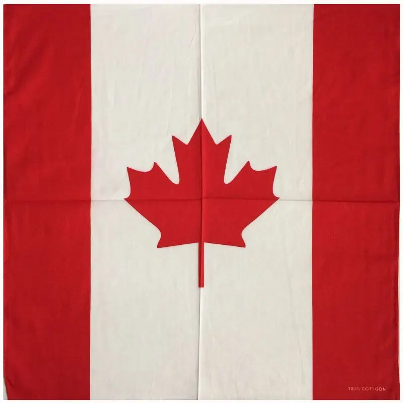 55x55 см квадратная Бандана с принтом канадского флага и кленовых листьев унисекс