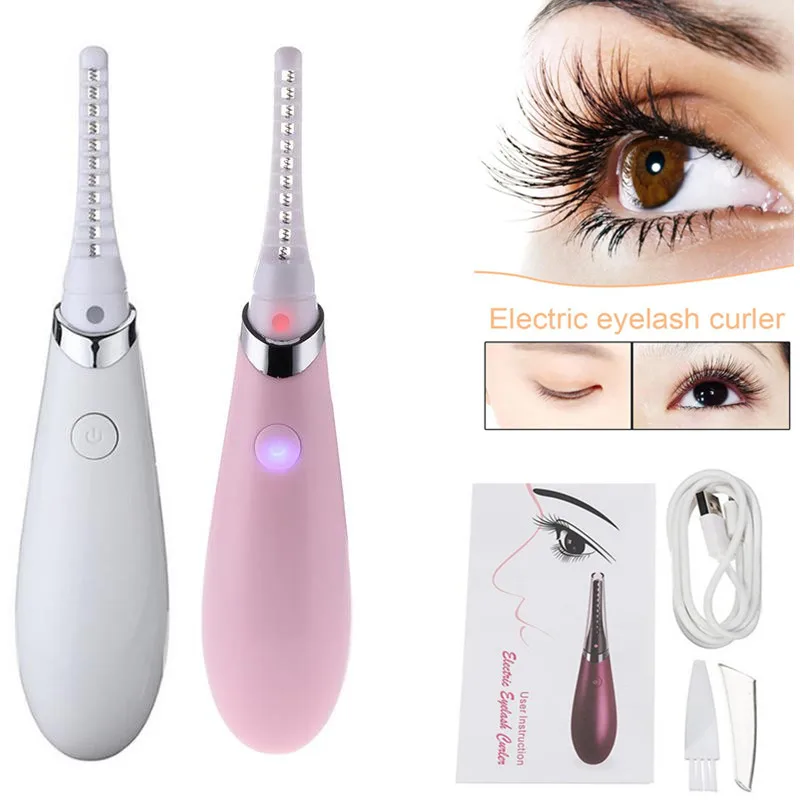 

2 Types Electric Eyelash Curler USB Rechargeable Electric Heated Eyelash Long-Lasting Ironing Extended Eyelash Curler Device
