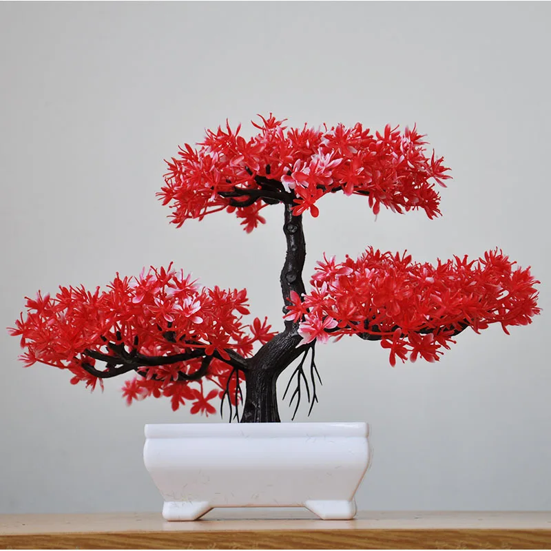 Искусственный цветок из сосны бонсай искусственный зеленый горшок растения мох