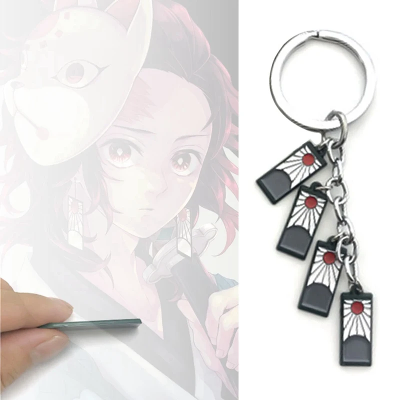 Брелок Kimetsu no Yaiba Kamado Tanjirou для косплея, брелок для ключей для женщин и мужчин, колье, ювелирные изделия