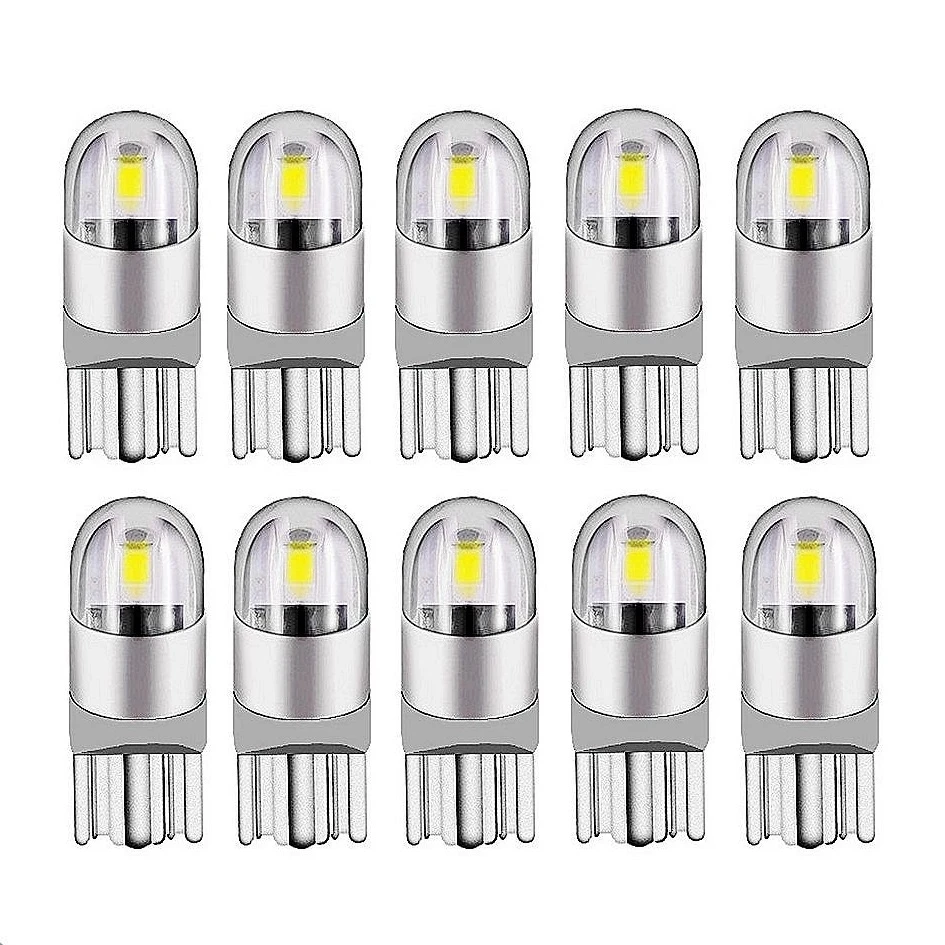 10 шт. T10 W5W 194 168 Автомобильный светодиодный светильник лампы 3030 2SMD белый красный