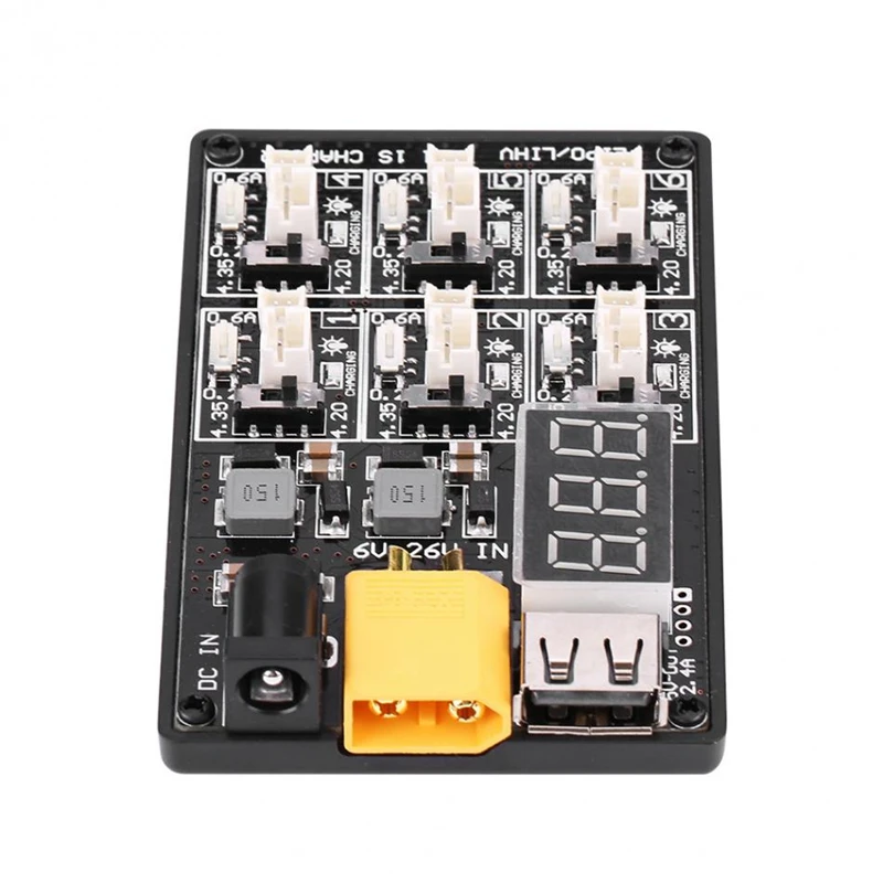 6In1 LiPo Charging Board 1S Battery Charger RC Accessory with USB Interface | Электроника