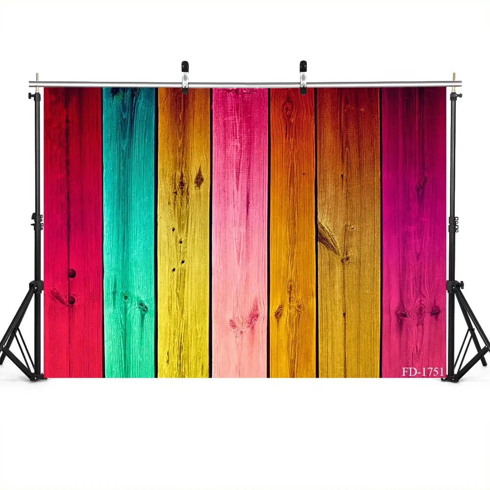 Цветной Виниловый фон для фотосъемки с деревянной доской реквизит детей