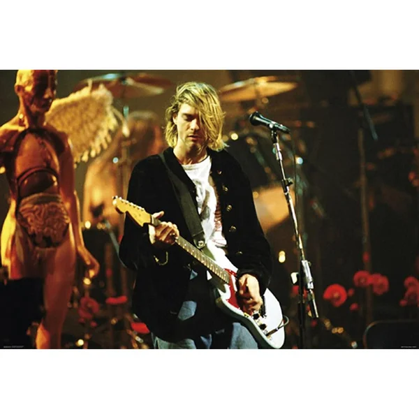 

Pyramid America Kurt Cobain Guitar Solo Live Playing Guitar Spokesman Generation Rock Music Cool Wall Decor Art P