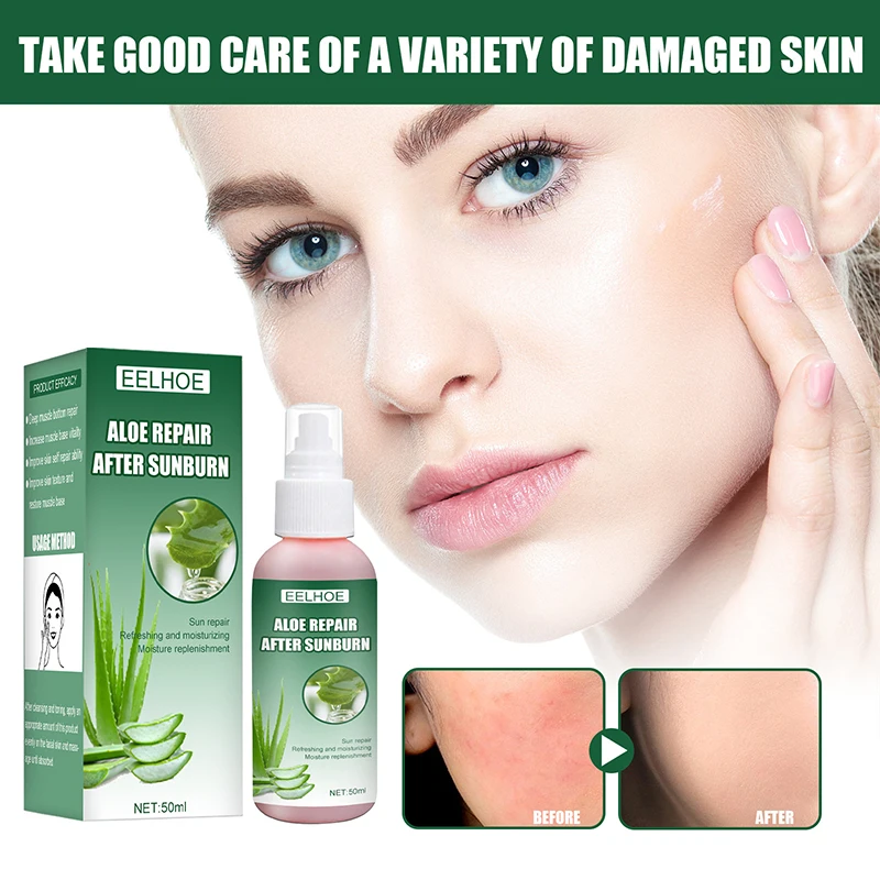 

Aloe Vera Essence Sunburn Soothing Repairing Moisturizing Spray Improve Rough Skin Sooth Skin Face Care Liquid Toner Spray