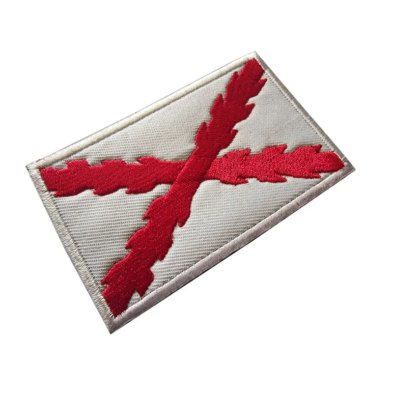 Burgundy Spanish Empire Cross International Flag 3D Embroidery Hook&ampLoop Patch Army Badge Outdoor Pack Stickers Cloth Armband | Дом и сад