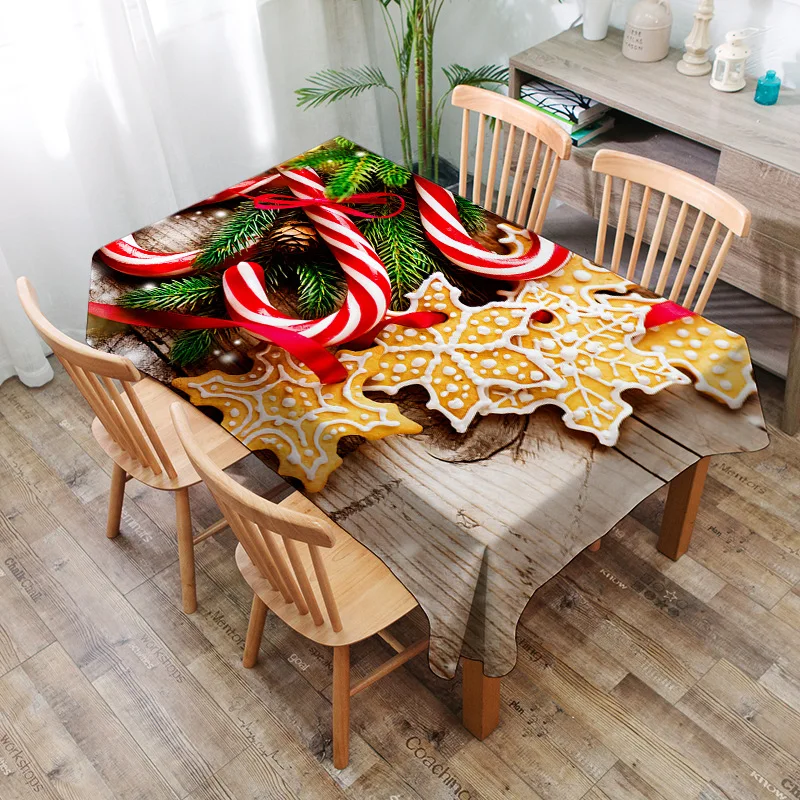 

PVC Waterproof Home Printing Christmas Series Polyester Pattern Washable Tablecloth