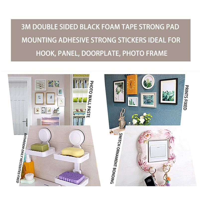 

3M gray double-sided tape 0.8MM thick acrylic foam adhesive tape home appliance panel billboard waterproof vhb tape