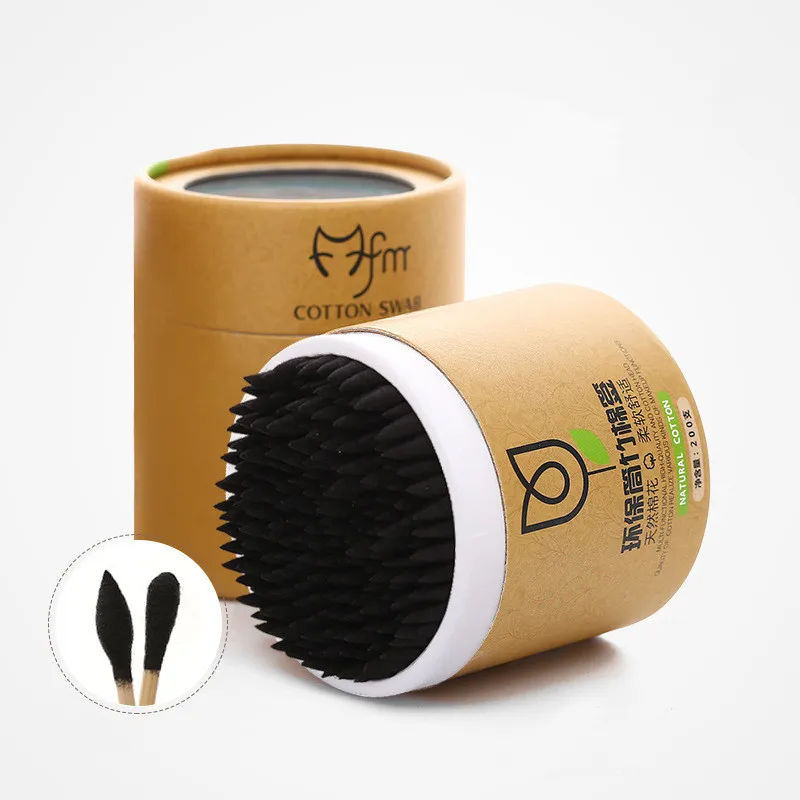 Ватные тампоны из бамбука 200 шт./кор. ватные мягкие для чистки ушей микрощётки