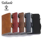 Taihaole новый модный блокирующий rfid-кошелек, мини-кошелек из искусственной кожи, деловой алюминиевый держатель для кредитных карт, автоматический всплывающий Чехол для карт