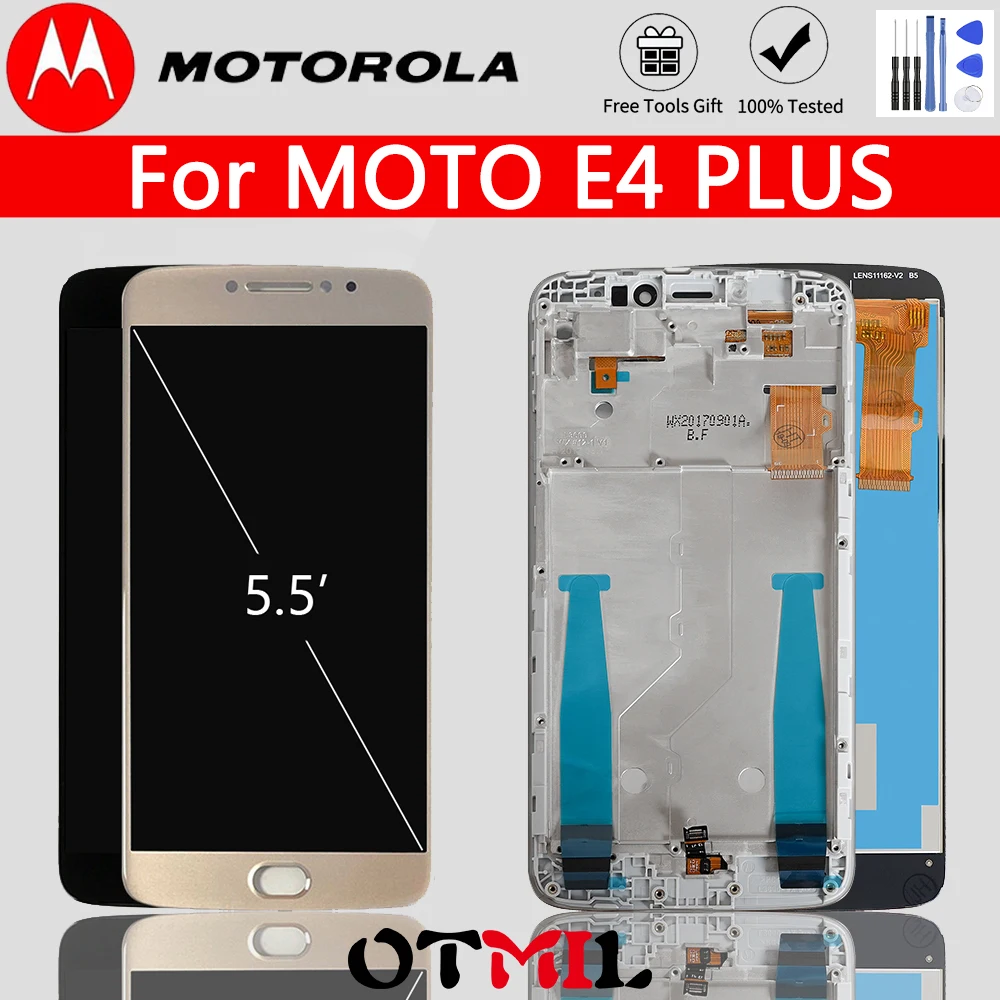 Оригинальный ЖК дисплей 5 дюйма для Motorola Moto E4 Plus сенсорный экран рамка дигитайзер