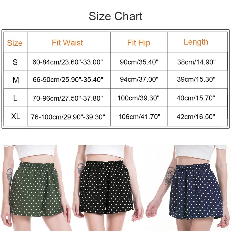 

2020 New Dot Prints Shorts For Women Summer Loose Casual Comfortable Short Elastic Waist Wide Leg Shorts Drop Fast Shipping