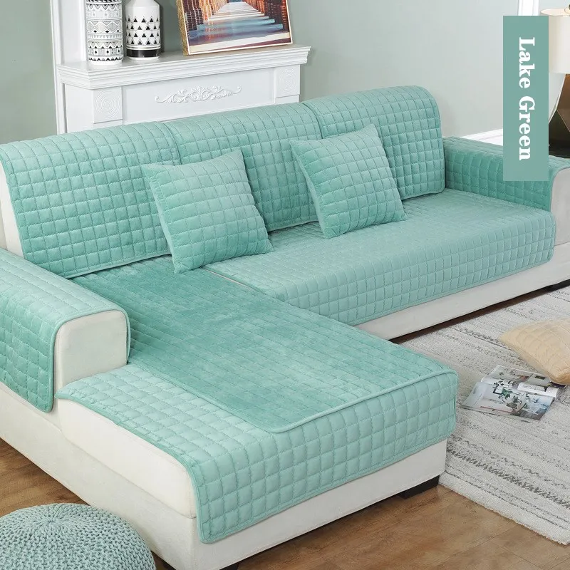 

1PCS Plush Big Plaid Sofa Cover Living Room Couch Fur Cover Pillowcase Armrest Plush Fabric Sofa Towel Warm Winter Sofa Decor