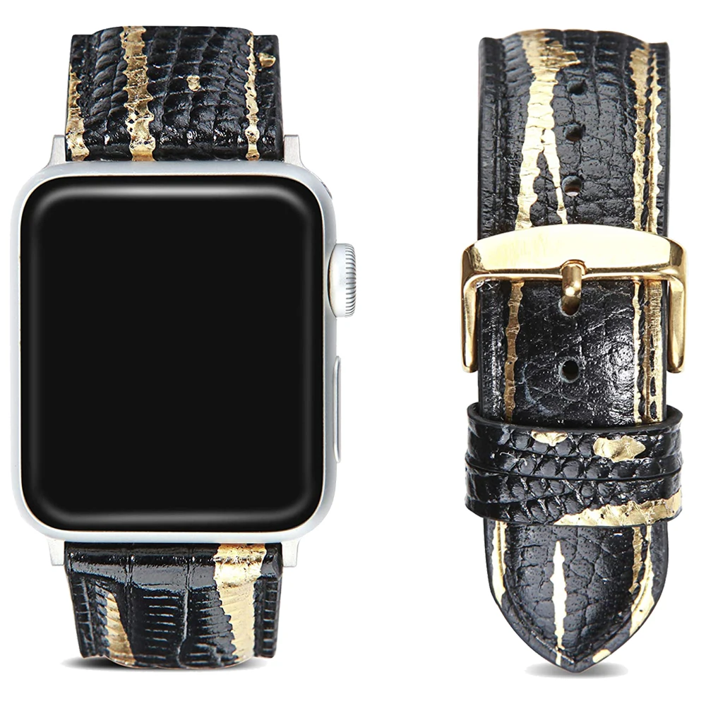 

Ремешок из натуральной кожи для Apple Watch SE 6, 5, 40 мм, 44 мм, бронзовый браслет для IWatch Series 4, 3, 38 мм, 42 мм, ремешок для часов Ckhb-zp5