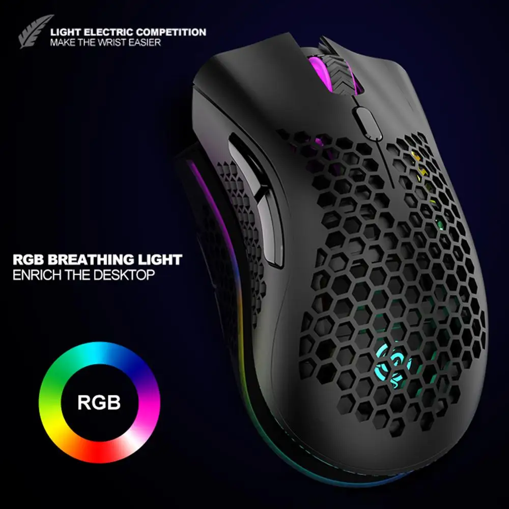 wireless mouse rgb adjustable backlit honeycomb usb optical gaming mouse ergonomic gamer mice for pubg lol laptop pc free global shipping
