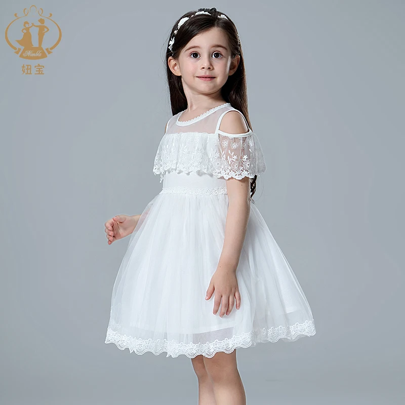 Кружевное платье принцессы с принтом открытыми плечами | Детская одежда и обувь